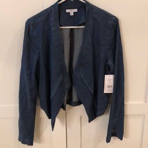 NWT Halston blue jean shirt
